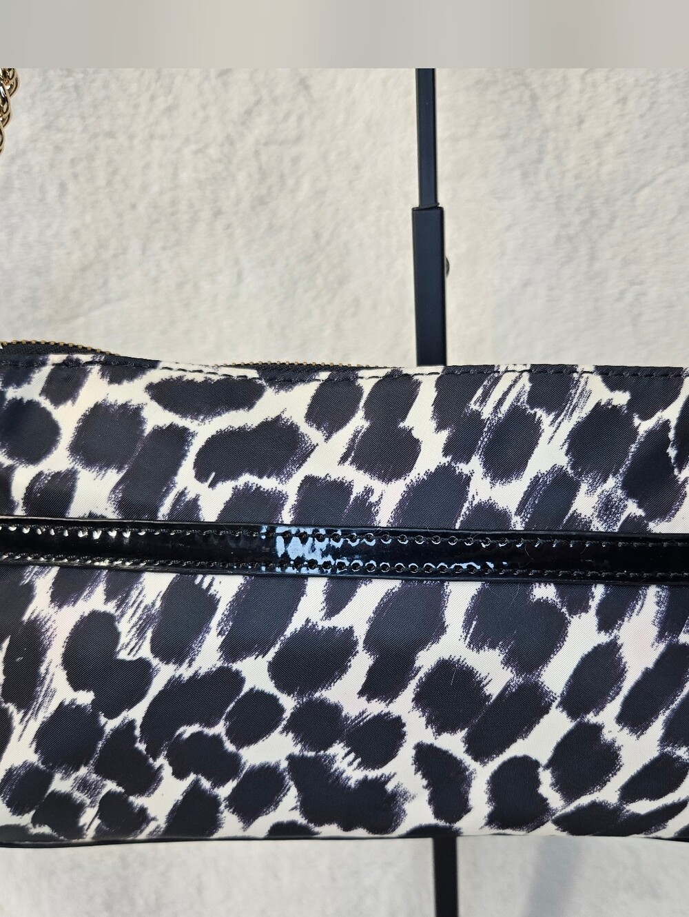 kate spade Black and White Leopard Print Shoulder Bag with Bow - Picture 5 of 10